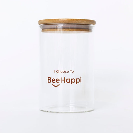 BeeHappi Large Benchtop Glass Jar